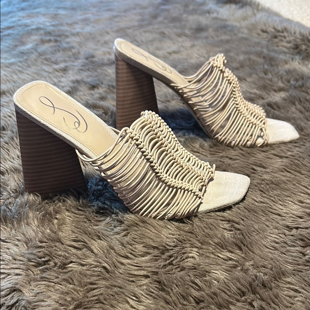 Elegant Cream Heeled Sandals by Sam Edelman
